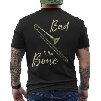 Bad To The Trombone Wind Instrument Shorty T Men's T-shirt Back Print - Monsterry DE