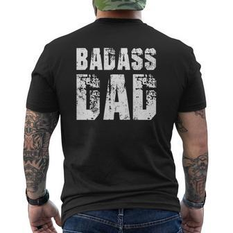 Badass Dad Awesome Parenting Father Kids For Dad Mens Back Print T-shirt | Mazezy
