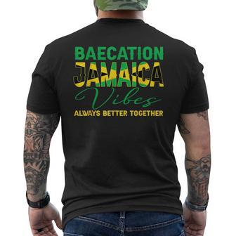 Baecation Jamaica Vibes Matching Couple Vacation Trip Men's T-shirt Back Print | Mazezy