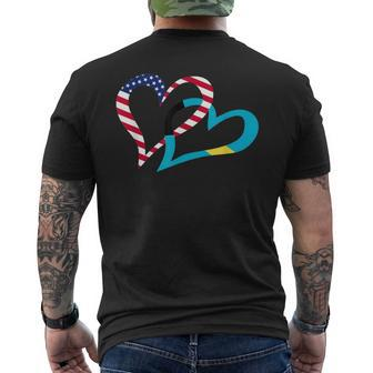 Bahamas Bahamian Americans Usa Flag Colors Heart Love Men's T-shirt Back Print - Monsterry DE