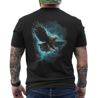 Bald Eagle Bird Nature Usa Lightning Men's T-shirt Back Print - Monsterry AU