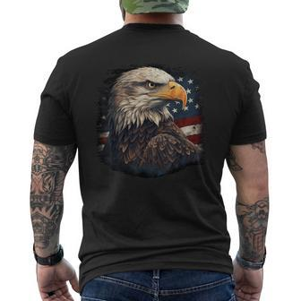 Bald Eagle Us American Flag 4Th Of July Proud Patriotic Men's T-shirt Back Print - Seseable