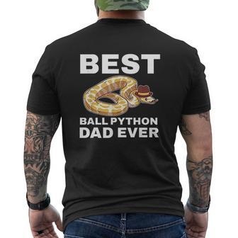 Ball Python Dad Beard Mustache Pet Snake Mens Back Print T-shirt - Thegiftio UK