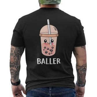 Baller Bubble Tea Kawaii Bubble Milk Boba Tea Men's T-shirt Back Print | Mazezy
