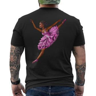 Ballet African American Ballerina Dancing Men's T-shirt Back Print - Monsterry UK