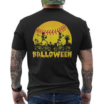 Balloween Softball Halloween Pumpkin Costume V2 Mens Back Print T-shirt - Thegiftio UK
