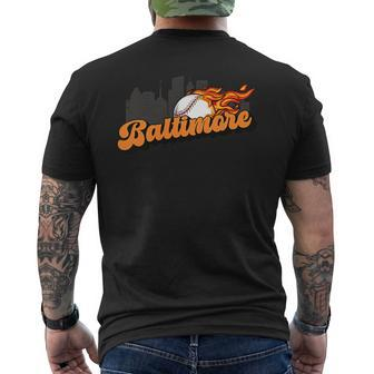 Baltimore Baseball Vintage Player Retro Baseball Lover Men's T-shirt Back Print - Monsterry AU