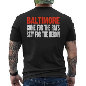 Baltimore Rats And Heroin Political Men's T-shirt Back Print - Monsterry UK