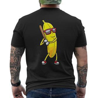 Banana Playing Baseball Fruit Lover Baseball Player Men's T-shirt Back Print | Mazezy CA