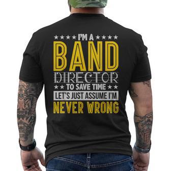 Band Director Music Conductor Men's T-shirt Back Print - Monsterry UK