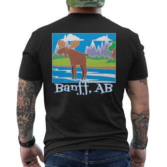 Banff Colorful Moose Nature Wildlife Summer Spring Men's T-shirt Back Print - Monsterry