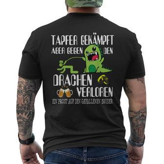With Bapfer Fighter Dragon Poltern Stag Night Black S T-Shirt mit Rückendruck - Seseable