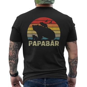 Bär Papaatertag Retro Papa Bär T-Shirt mit Rückendruck - Geschenkecke