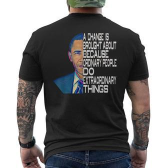 Barack Obama 44Th Usa President Political Quotes Men's T-shirt Back Print - Monsterry DE