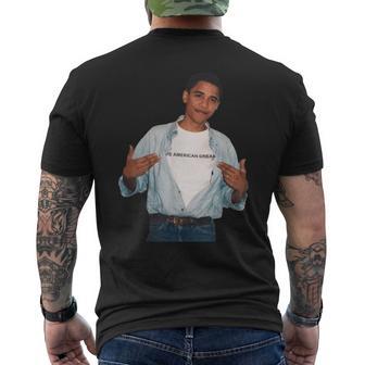 Barack Obama Retro Collegeintage Young Obama T-Shirt mit Rückendruck - Geschenkecke