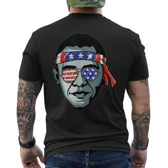 Barack Obama Usa Glasses Bandana Patriotic Proud Democrat Men's T-shirt Back Print - Monsterry AU