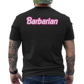 Barbarian Pink Retro Men's T-shirt Back Print - Monsterry AU