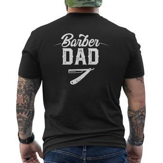 Barber Dad Barbers Hairdresser Shop Hairstylist Mens Back Print T-shirt | Mazezy