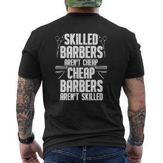 Barber s For Men Dad Hairdressing Hair Stylists Mens Back Print T-shirt | Mazezy