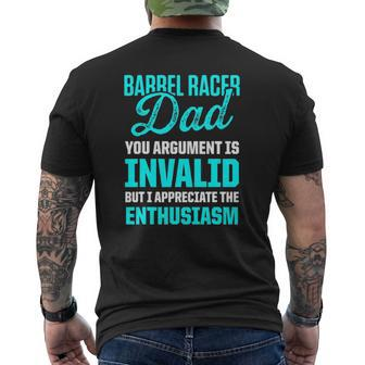 Barrel Racing Dad Horse Race Rodeo Racer Mens Back Print T-shirt | Mazezy