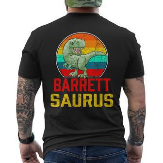 Barrett Saurus Family Reunion Last Name Team Custom Men's T-shirt Back Print - Seseable