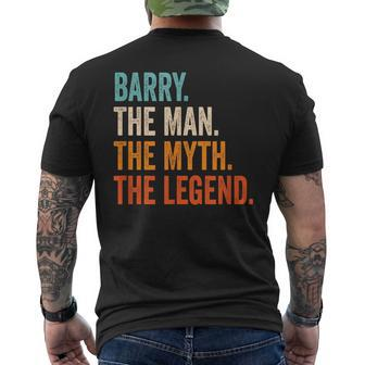 Barry The Man The Myth The Legend First Name Barry Men's T-shirt Back Print - Seseable