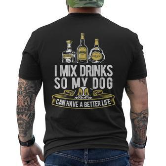 Bartending Dog Bartender Mixologist Barkeeper Barman Men's T-shirt Back Print - Seseable