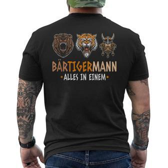 Bärtigermann Alles In Einem Bär Tiger Viking Man T-Shirt mit Rückendruck - Seseable