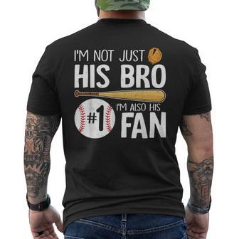Baseball Brother I'm Not Just His Bro I'm His Number One Fan Men's T-shirt Back Print - Seseable
