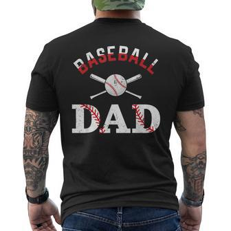Baseball Dad Happy Fathers Day For Men Boys Kid Mens Back Print T-shirt | Mazezy
