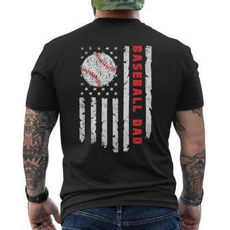 Baseball Dad Usa American Flag Patriotic Dad Father's Day Men's T-shirt Back Print - Thegiftio UK