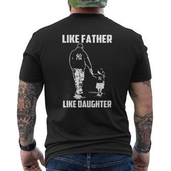 Baseball Like Father Like Daughter Ny For Dad Mens Back Print T-shirt - Seseable