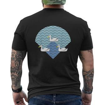 Baseball Inspired Ducks On The Pond Runners On Base Mens Back Print T-shirt - Seseable