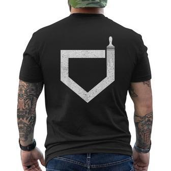 Baseball Inspired Home Plate Umpire Brush Mens Back Print T-shirt - Thegiftio UK