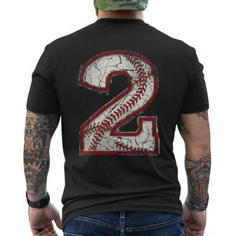 Baseball Jersey Number 2 Vintage Men's T-shirt Back Print - Monsterry