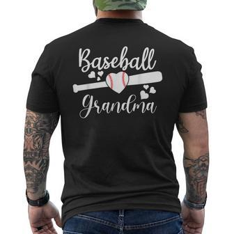 Baseball Lover Cute Baseball Grandma Men's T-shirt Back Print - Seseable
