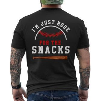 Baseball Lover I'm Just Here For The Snacks Toddler Men's T-shirt Back Print | Mazezy