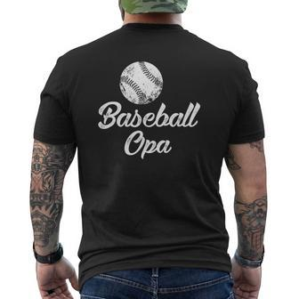 Baseball Opa Cute Player Fan Mens Back Print T-shirt | Mazezy