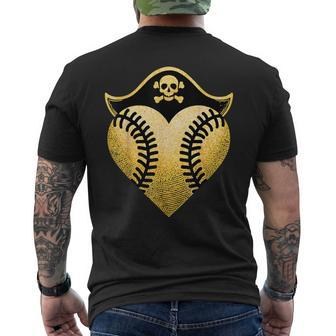 Baseball Pirate Baseball Player Men's T-shirt Back Print - Monsterry