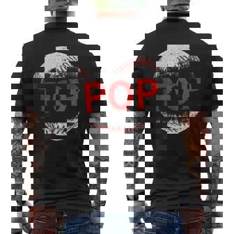 Baseball Pop Happy Fathers Day Proud Dad Grandpa Men Men's T-shirt Back Print - Thegiftio