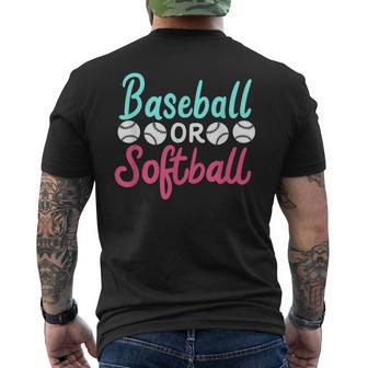 Baseball Or Softball I Gender Reveal Party Baby Shower Men's T-shirt Back Print - Monsterry AU