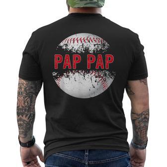 Baseball Softball Lover Ball Pap Pap Father's Day Dad Papa Men's T-shirt Back Print - Monsterry DE