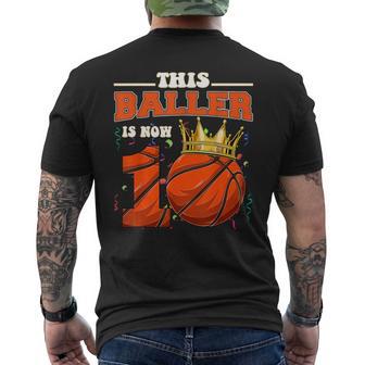 This Basketball Baller Is Now 10 Years Old Happy My Birthday Men's T-shirt Back Print - Monsterry