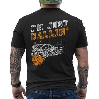 Basketball For Coach Player Boys Girls Youth Baller Men's T-shirt Back Print - Seseable
