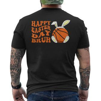 Basketball Easter Rabbit Bunny Happy Easter Day Bruh Men's T-shirt Back Print | Mazezy