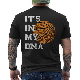 Basketball It's In My Dna Fingerprint Playing Basketball Men's T-shirt Back Print - Monsterry DE