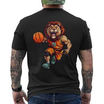 Basketball Lion T-Shirt mit Rückendruck - Seseable