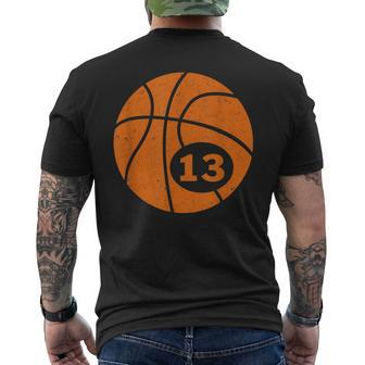 Basketball Player Jersey Number 13 Thirn Graphic Men's T-shirt Back Print - Monsterry
