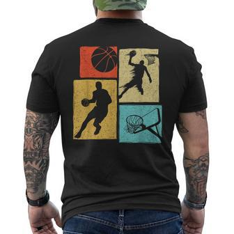 Basketball Players Colorful Ball Hoop Sports Lover Men's T-shirt Back Print - Seseable