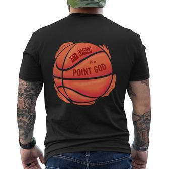 Basketball Point God Court Dad Mens Back Print T-shirt | Mazezy